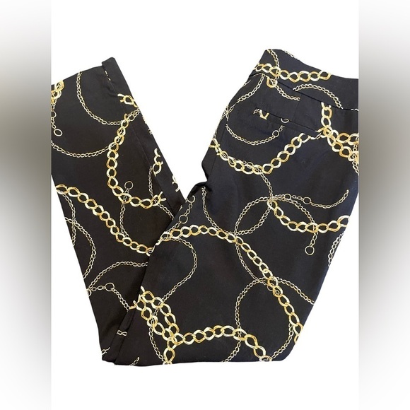 Chico’s Pants With Chain Graphic Colors Black And Gold - Picture 1 of 5